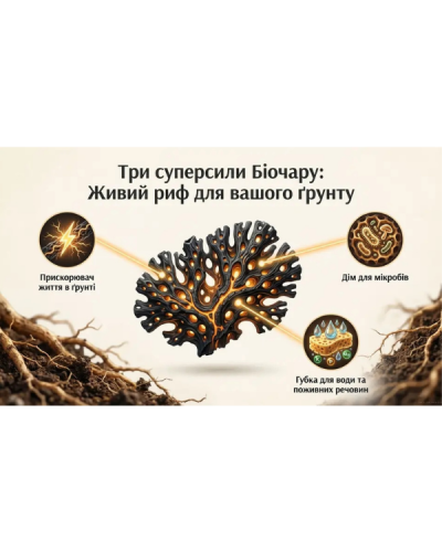 Биочар - органическое удобрение, 1 кг