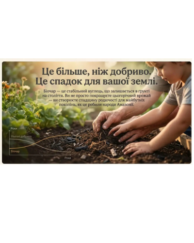 Биочар - органическое удобрение, 1 кг