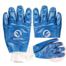 Перчатки рабочие КЩС манжет вязаный (Intertool SP-0137), синие
