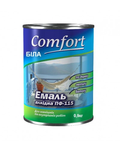 Эмаль алкидная Comfort ПФ-115 белая 0,9кг